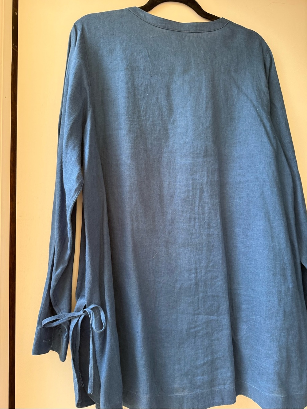 J. Jill Linen Blue Women's Button-Down Long Sleeve Tunic - Picture 4 of 9